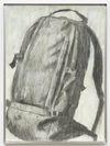 Shelly Nadashi. Backpack, 2014. Charcoal and gouache on papir, metal frame. 77,2 x 57,2 cm