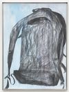 Shelly Nadashi. Backpack, 2014. Charcoal and gouache on papir, metal frame. 77,2 x 57,2 cm