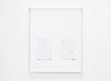 Untitled text (like notes), 2012. Mixed media on paper, Plexiglas case. 88 x 72 x 8 cm
