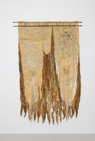 Hammerknude, 1970. Wool, linen, sisal, human hair, animal hair, 220 x 150 cm