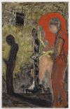 Anton Munar. Candle, 2022-25. Oil and pigments on burlap. 129 x 81 cm. Christian Andersen