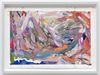 Morten Skrøder Lund. Untitled, 2021. Oil and gouache on Stone paper, framed in maple. 21 x 29,7 cm 